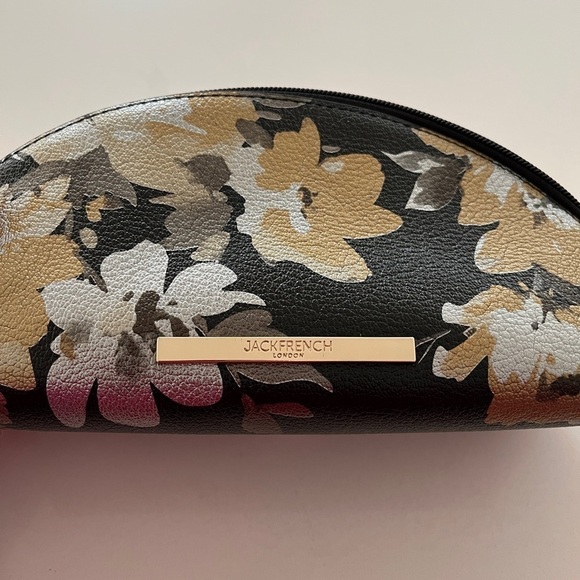 JACK FRENCH LONDON Leather Wristlet Bag Floral Metallic Event Occasion Evening - Picture 3 of 12